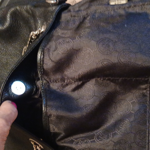 🎆SALE Michael Kors Black Pebble Leather SILVER Hardware Shoulder bag - Picture 15 of 16